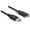 Delock USB 10 Gbps Kabelis Typ-A Stecker zu USB Type-C™ Stecker mit Schrauben seitlich 1,5 m