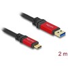 Kabelis USB Delock USB-A - USB-C 2 m Juodai-raudona (80618)