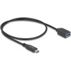 Delock USB 10 Gbps Kabelis USB Type-C™ Stecker zu Typ-A Buchse 50 cm koaxial