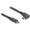 Kabelis USB Delock Delock - USB-Kabelis - 24 pin USB-C (M) zu 24 pin USB-C (M) gewinkelt - USB 3.2 Gen 2 - 3 A - 1 m - USB Power Delivery (60W), unterstutzt 4K 144 Hz (3840 x 2160), bis zu 10 Gbps Datentransferrate, DP Alt Modus-Support, E-marker - Juodas