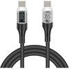 DELOCK USB 2.0 Daten- und Schnellladekabel USB Type-C Stecker zu Stecker PD 3.0 100 W mit Leistungsanzeige transparent 2m