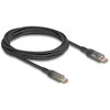 DELOCK USB 2.0 Daten- und Schnellladekabel USB Type-C Stecker zu Stecker PD 3.0 100 W mit Leistungsanzeige transparent 2m