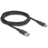 Delock USB 2.0 Schnellladekabel USB Type-C™ + USB Typ-A Stecker zu USB Type-C™ Stecker PD 3.1 140 W mit Leistungsanzeige 1,20 m
