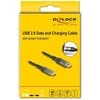 DELOCK USB 2.0 Daten- und Schnellladekabel USB Type-C Stecker zu Stecker PD 3.0 100 W mit Leistungsanzeige transparent 2m