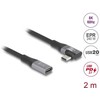 DeLOCK 81148, 2 m, USB C, USB C, 20 Gbit/s, Juoda