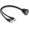 DELOCK USB 2.0 Kabelis 2 x USB Typ-A Stecker zu 2 x USB Typ A