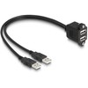 DELOCK USB 2.0 Kabelis 2x USB Typ-A Stecker zu 2x USB Typ-A Bu