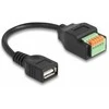 DELOCK USB 2.0 Kabelis Typ-A Bu > Terminalblock Adapteris 15cm