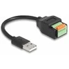 DELOCK USB 2.0 Kabelis Typ-A St > Terminalblock Adapteris 15cm