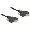 DELOCK USB 2.0 Kabelis Typ-A Stecker zu Stecker mit Schraubenabstand 30mm 1m juodas