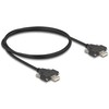 DELOCK USB 2.0 Kabelis Typ-A Stecker zu Stecker mit Schraubenabstand 30mm 1m juodas