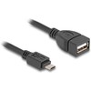 DELOCK USB 2.0 OTG Kabelis Typ Micro-B Stecker zu Typ-A Buchse 11cm
