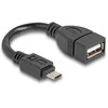 DELOCK USB 2.0 OTG Kabelis Typ Micro-B Stecker zu Typ-A Buchse 11cm
