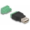 DELOCK USB 2.0 Typ-A Bu zu Terminalblock Adapteris 2-teilig