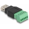 DELOCK USB 2.0 Typ-A Bu zu Terminalblock Adapteris 2-teilig