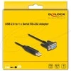 Delock USB 2.0 zu Seriell RS-232 Adapteris Sub-D 9 Buchse mit Schrauben kompaktem Steckergehäuse 50 cm FTDI