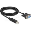 Delock USB 2.0 zu Seriell RS-232 Adapteris Sub-D 9 Buchse mit Schrauben kompaktem Steckergehäuse 1,8 m FTDI