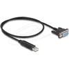 Delock USB 2.0 zu Seriell RS-232 Adapteris Sub-D 9 Buchse mit Schrauben kompaktem Steckergehäuse 50 cm FTDI