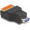 Delock USB 3.2 Gen 1 Typ-A Buchse zu Terminalblock Adapteris mit Drucktaster