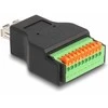 Delock USB 3.2 Gen 1 Typ-A Buchse zu Terminalblock Adapteris mit Drucktaster
