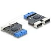 Delock USB 5 Gbps Hub 20 Pin Pfostenbuchse zu 2 x USB 5 Gbps Typ-E Key A Buchse