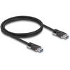 Delock USB 5 Gbps Kabelis Typ-A Stecker zu Typ-A Stecker mit Schraubenabstand 19 mm / M3 Schrauben 1 m juodas
