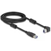 Delock USB 5 Gbps Kabelis Typ-A Stecker zu Typ-B Stecker 90° rechts gewinkelt 3 m
