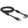 Delock USB 5 Gbps Kabelis Typ-A Stecker zu Typ-B Stecker 90° rechts gewinkelt 2 m