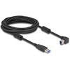 Delock USB 5 Gbps Kabelis Typ-A Stecker zu Typ-B Stecker 90° links gewinkelt 5 m