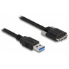 Delock USB 5 Gbps Kabelis Typ-A Stecker zu Typ Micro-B Stecker mit Schrauben 1 m