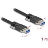 Delock USB 5 Gbps Kabelis Typ-A Stecker zu Typ-A Stecker mit Schraubenabstand 19 mm / M3 Schrauben 1 m juodas