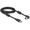 Delock USB 5 Gbps Kabelis Typ-A Stecker zu Typ-B Stecker 90° oben gewinkelt 3 m