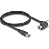 Delock USB 5 Gbps Kabelis USB Typ-A Stecker gerade zu USB Typ-B Stecker mit Schraubenabstand 22 mm 90° nach oben gewinkelt 1 m juodas