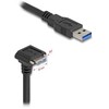 Delock USB 5 Gbps Kabelis USB Typ-A Stecker gerade zu USB Micro-B Stecker 90° nach unten gewinkelt mit Schraubenabstand 18 mm 1 m juodas