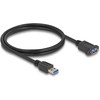 Delock USB 5 Gbps Kabelis USB Typ-A Stecker zu USB Typ-A Buchse zum Einbau 1 m juodas