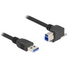 Delock USB 5 Gbps Kabelis USB Typ-A Stecker gerade zu USB Typ-B Stecker mit Schraube 90° nach rechts gewinkelt 1 m juodas