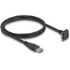 Delock USB 5 Gbps Kabelis USB Typ-A Stecker gerade zu USB Micro-B Stecker 90° nach unten gewinkelt mit Schraubenabstand 18 mm 1 m juodas