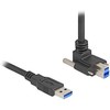 Delock USB 5 Gbps Kabelis USB Typ-A Stecker gerade zu USB Typ-B Stecker mit Schraubenabstand 22 mm 90° nach oben gewinkelt 1 m juodas