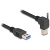 Delock USB 5 Gbps Kabelis USB Typ-A Stecker gerade zu USB Typ-B Stecker mit Schraube 90° nach rechts gewinkelt 1 m juodas