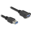 Delock USB 5 Gbps Kabelis USB Typ-A Stecker zu USB Typ-A Buchse zum Einbau 1 m juodas