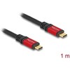 Delock USB 5 Gbps Kabelis USB Type-C™ Stecker zu Stecker PD 3.0 100 W E-Marker 1 m raudona Metall