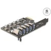 Delock USB 5 Gbps PCI Express x1 Karte zu 5 x extern Typ-A + 2 x extern USB Type-C™ Buchse