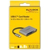 Skaitytuvas Delock DELOCK USB-C Card Reader fur SD und Micro SD Speicherkarten + USB 10 Gbps Typ-A Port und USB Type-C PD 2.0 85 W
