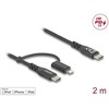 DeLOCK 81171, 2 m, USB C, USB C/Lightning, Juodas
