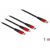 „Delock“ USB įkrovimo laidas „3 in 1 Type-C™“ su „Lightning™“ / „Micro USB“ / „Type-C™“ 1 m