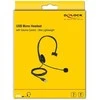 Delock 27177 - USB-Mono-Ausinės su Lautstärkeregler ultra-lengvos