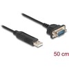 Delock USB RS-232 Adapteris USB 2.0 zu D-Sub 9 Stecker mit Muttern kompaktem seriellen Steckergehäuse 50 cm