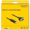Delock USB RS-232 Adapteris USB 2.0 zu D-Sub 9 Stecker mit Muttern kompaktem seriellen Steckergehäuse 1,8 m