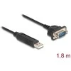 Delock USB RS-232 Adapteris USB 2.0 zu D-Sub 9 Stecker mit Muttern kompaktem seriellen Steckergehäuse 1,8 m