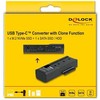 „DeLOCK“ USB C tipo į 1 x M.2 NVMe SSD + 1 x SATA SSD/HDD keitiklis su klonavimo funkcija